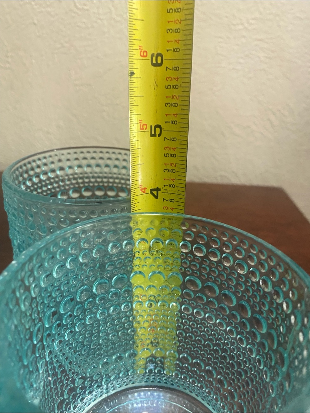 Set of 4, Aqua Blue Darware Hobnail Drinking Glasses. 12 oz - Picture 6 of 6